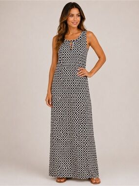 Banana Republic High Neck Geometric Maxi Dress